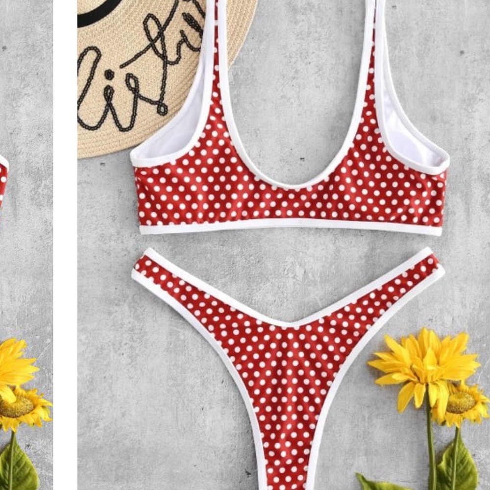 HIGH LEG POLKA DOT BIKINI SET